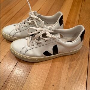 Veja White and Black Athletic Shoes